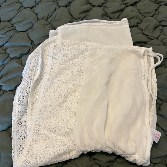 Xhilaration Cream Lace Trim Swim Cover-Up - Picture 3 of 6